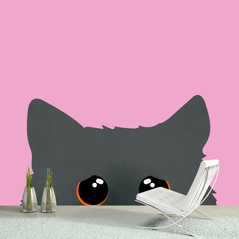 Decorative Mural Wallpaper Cat Illustration Indoor Wall Mural