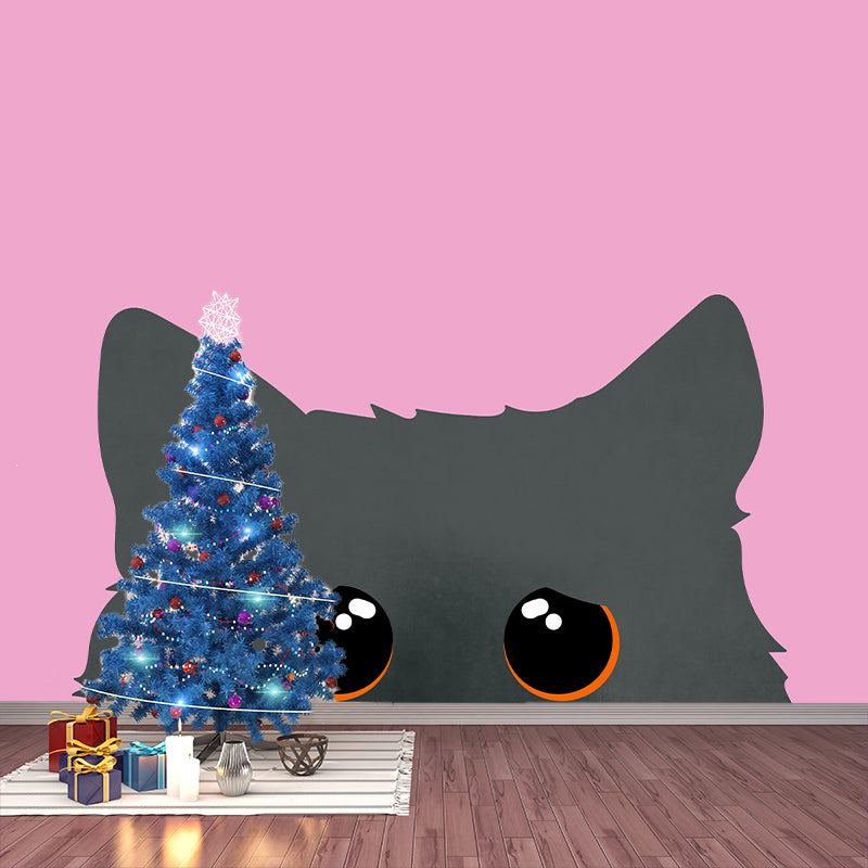 Decorative Mural Wallpaper Cat Illustration Indoor Wall Mural
