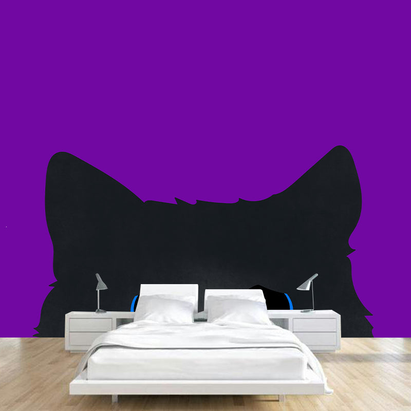 Decorative Mural Wallpaper Cat Illustration Indoor Wall Mural