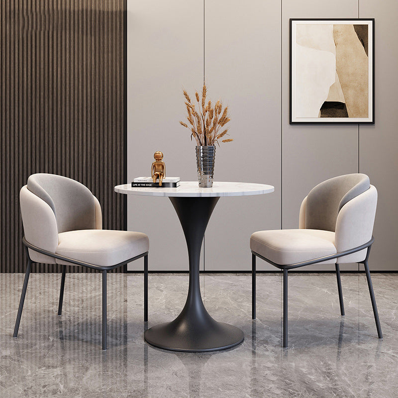 Round Dining Table Set with Padded Chairs 1/2/3/4/5 Pcs Dining Set for Home
