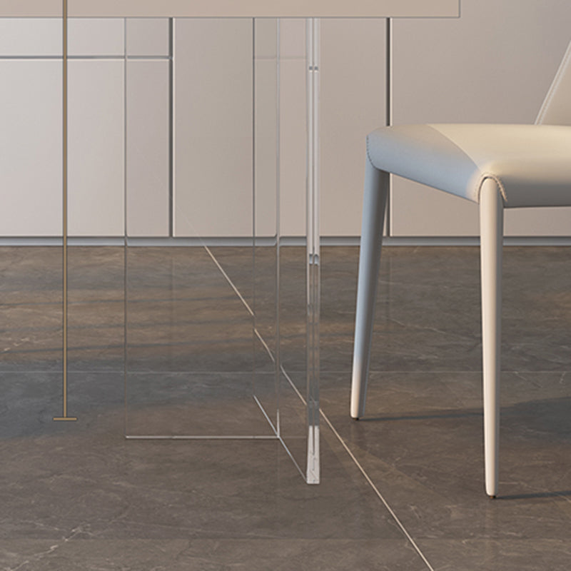 Modern 1/4/5 Pieces Furniture Sintered Stone Dining Set in White