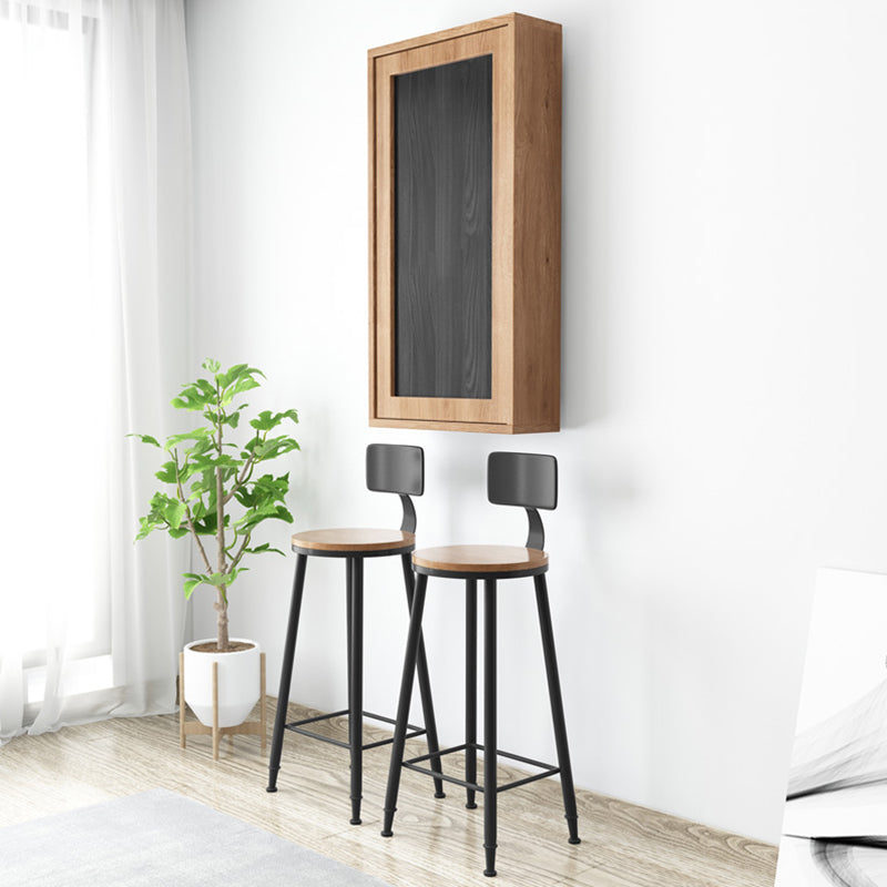 Folding Bar Pub Table Set 1/2/3 Pcs Modern Wood Bar Table and Mateal Frame Stools