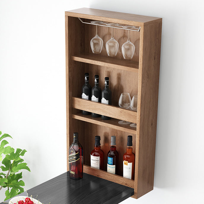 Folding Bar Pub Table Set 1/2/3 Pcs Modern Wood Bar Table and Mateal Frame Stools