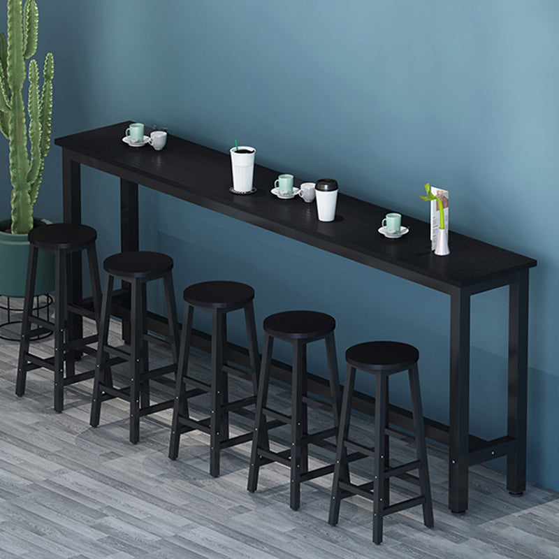 Modern Artificial Wood Bar Table Rectangle Table Metal Base for Cafe