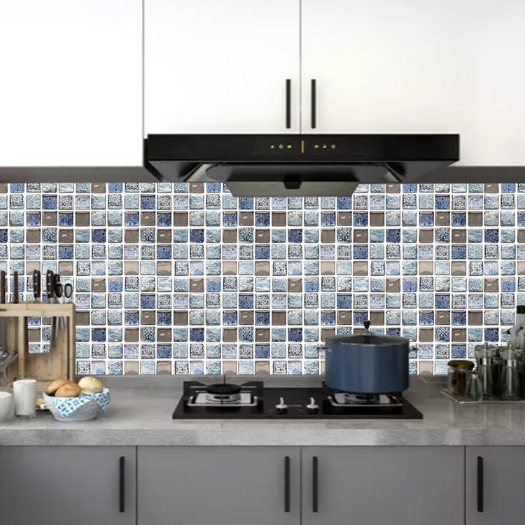 Plastic Peel & Stick Mosaic Tile Mosaic Tile Wallpaper with Square Shape