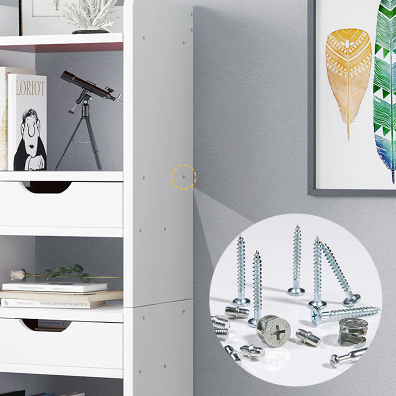 Modern Bookcase Open Back Engineered Wood Bookshelf for Study Room