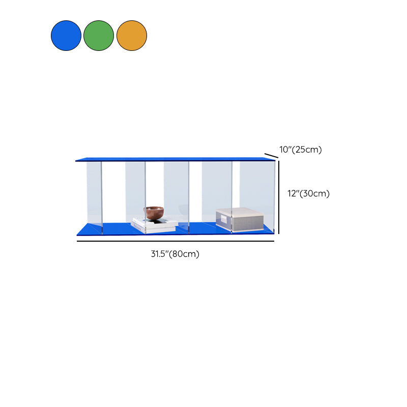Contemporary Open Back Vertical Bookcase Acrylic Bookshelf with Shelves