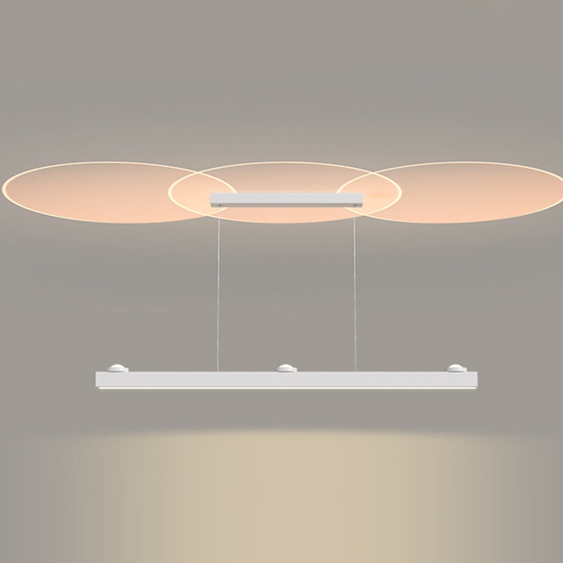 Linear Shape Metal Island Chandelier Modern Style 4 Lights Island Ceiling Light