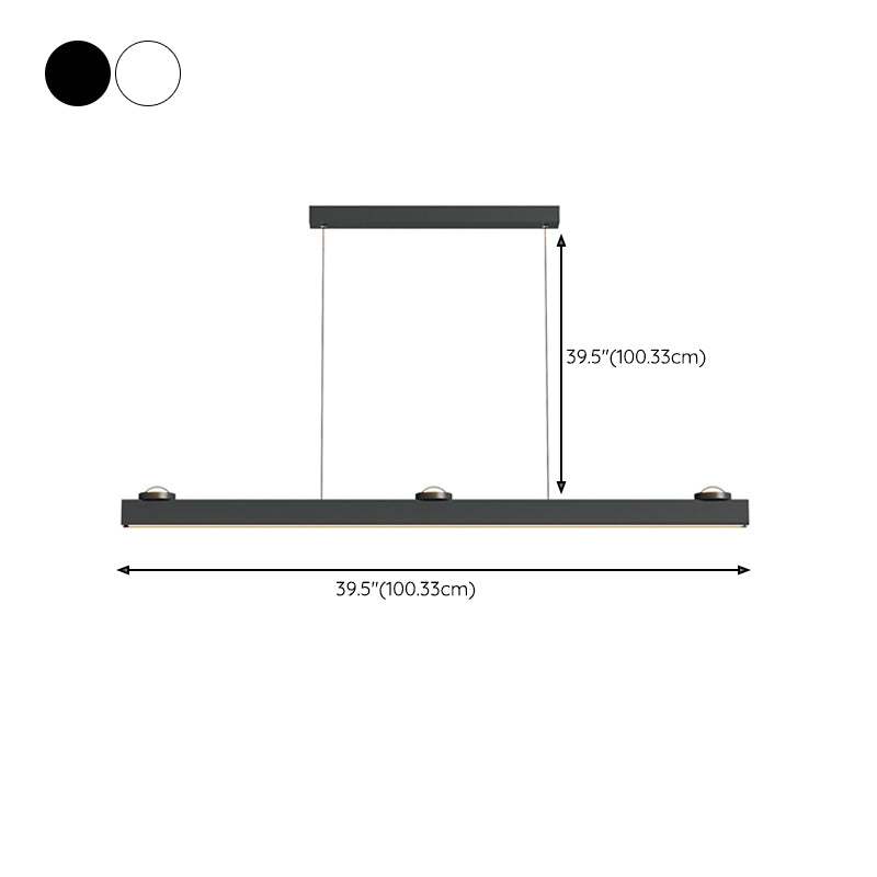 Linear Shape Metal Island Chandelier Modern Style 4 Lights Island Ceiling Light
