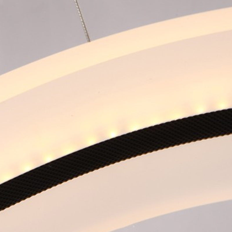 Linear Shape Metal Island Chandelier Modern 1 Light Island Ceiling Light in Black