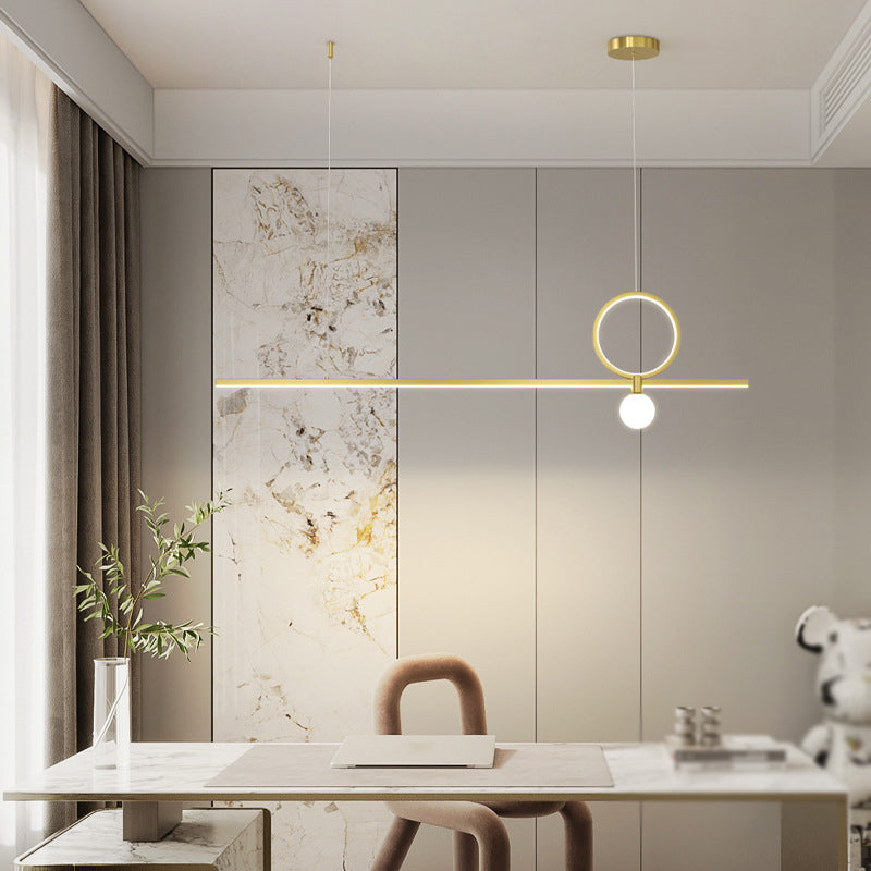 Linear Shape Metal Island Chandelier Modern Style 3 Lights Island Ceiling Light