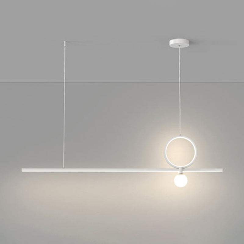 Linear Shape Metal Island Chandelier Modern Style 3 Lights Island Ceiling Light