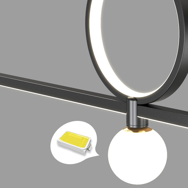 Linear Shape Metal Island Chandelier Modern Style 3 Lights Island Ceiling Light