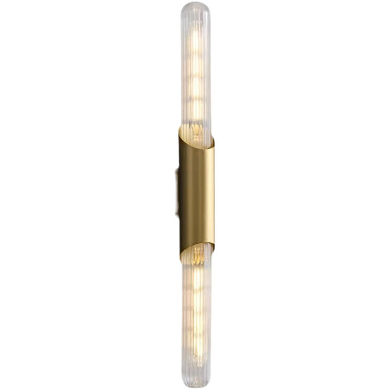 Linear Shape Metal Vanity Sconce Light Modern Style 2-Lights Vanity Mirror Lights in Gold