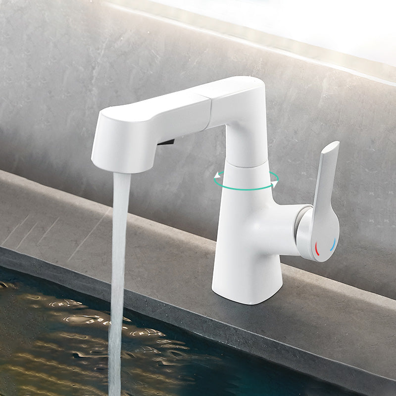 Modern Vessel Sink Faucet Lever Handle Pull-out Bathroom Faucet