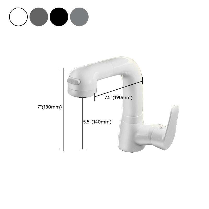 Modern Vessel Sink Faucet Lever Handle Pull-out Bathroom Faucet
