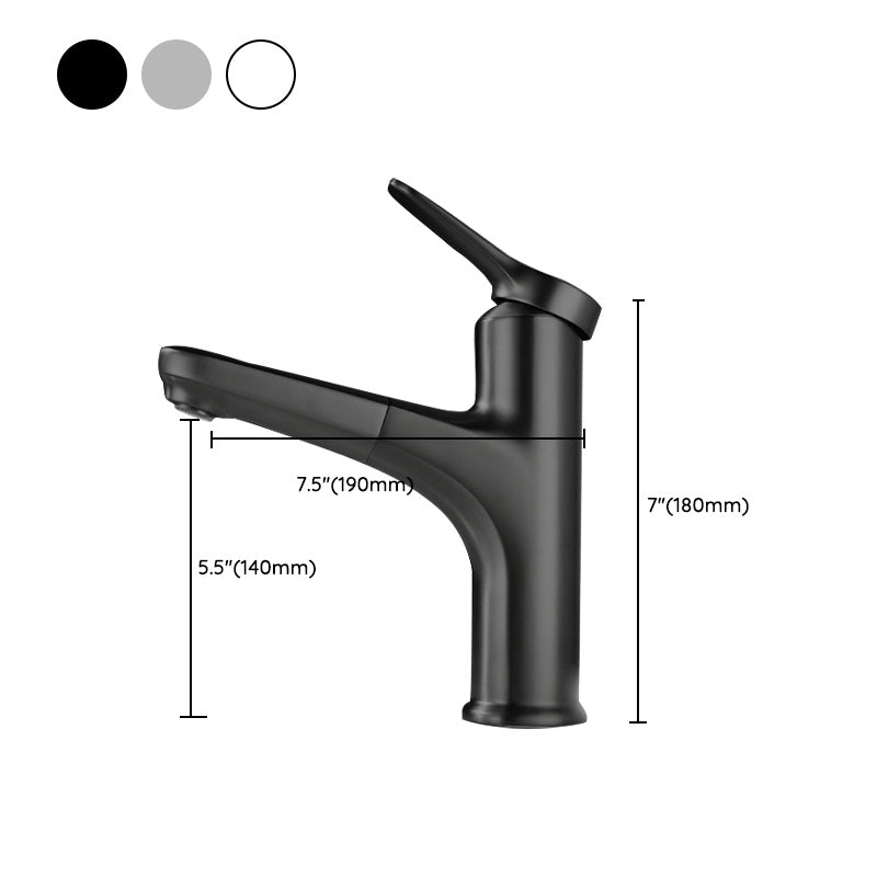 Modern Vessel Sink Faucet Lever Handle Pull-out Bathroom Faucet