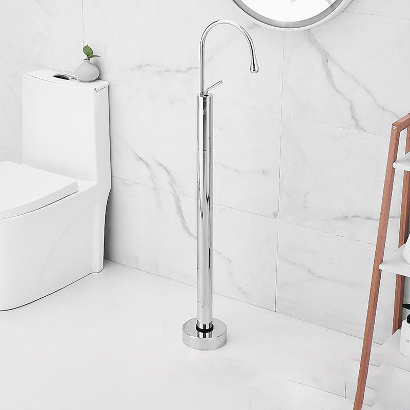 Contemporary Bathroom Faucet Floor Mounted Copper One Handle Freestanding Tub Fillers