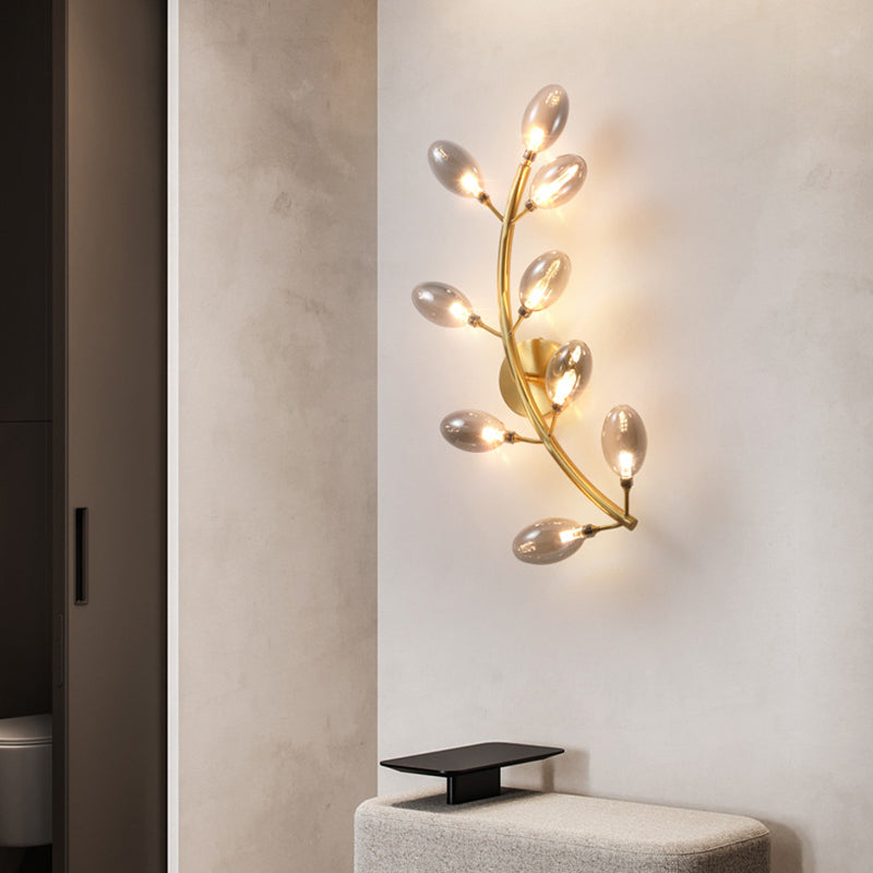 Gold Grape Like Wall Sconce Light Modernist 9 Heads Metal Wall Mount Lamp Fixture for Bedside