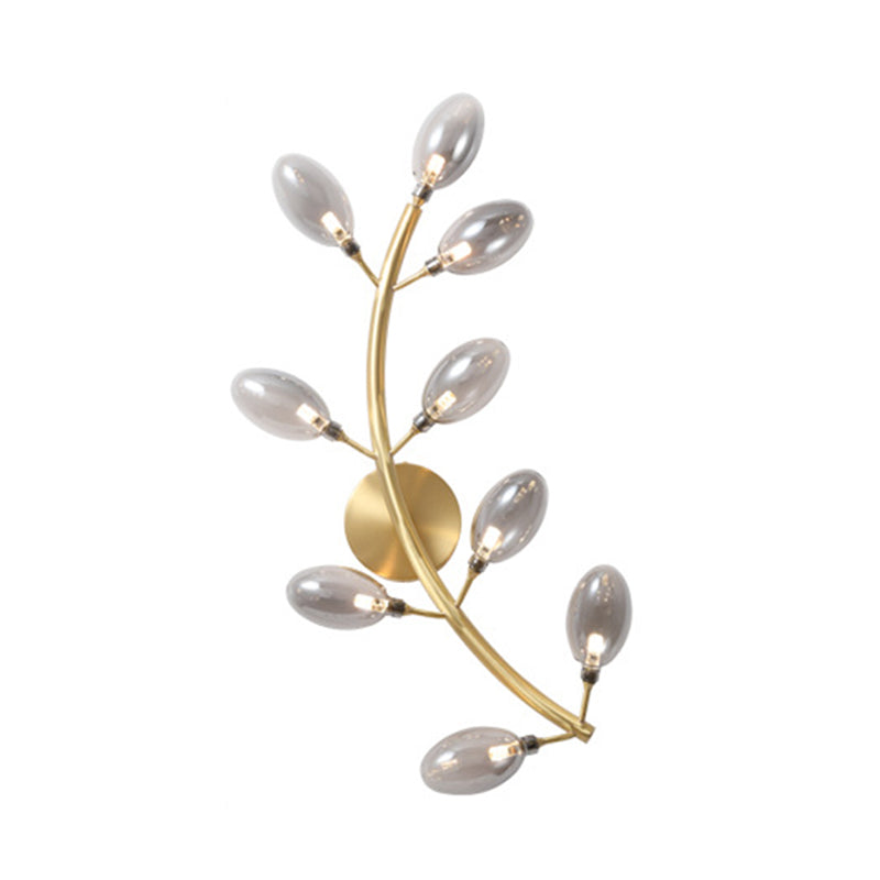Gold Grape Like Wall Sconce Light Modernist 9 Heads Metal Wall Mount Lamp Fixture for Bedside