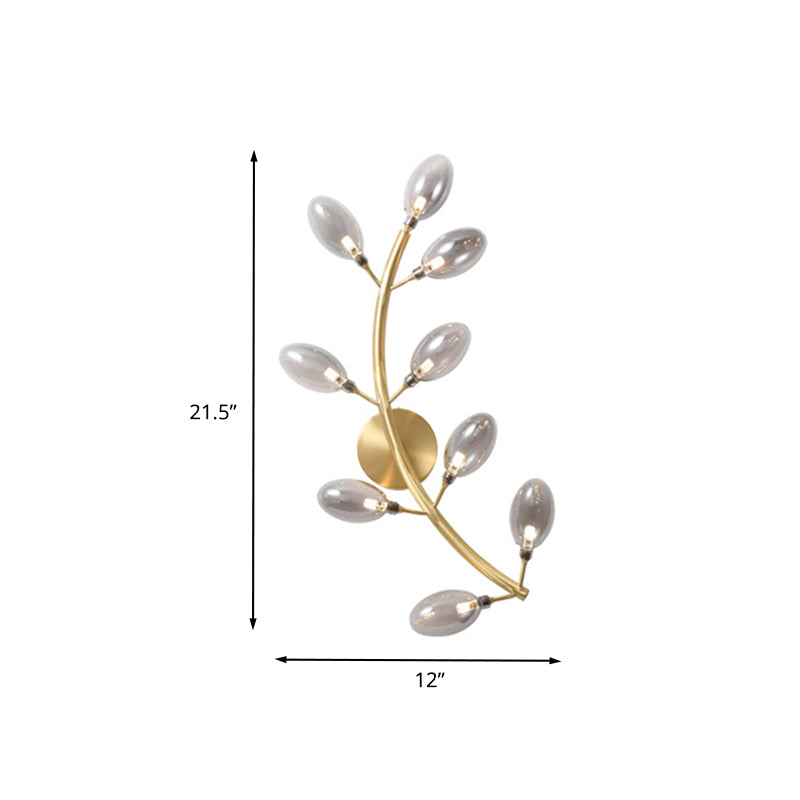 Gold Grape Like Wall Sconce Light Modernist 9 Heads Metal Wall Mount Lamp Fixture for Bedside