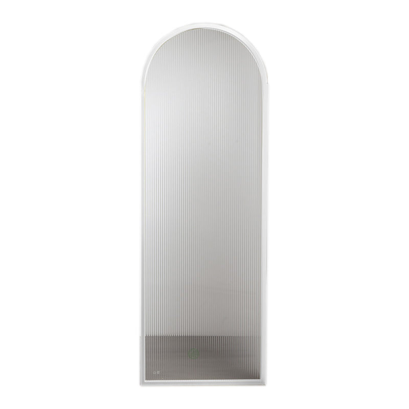White Shower Door Frame Single Fixed Frosted Tempered Shower Bath Door
