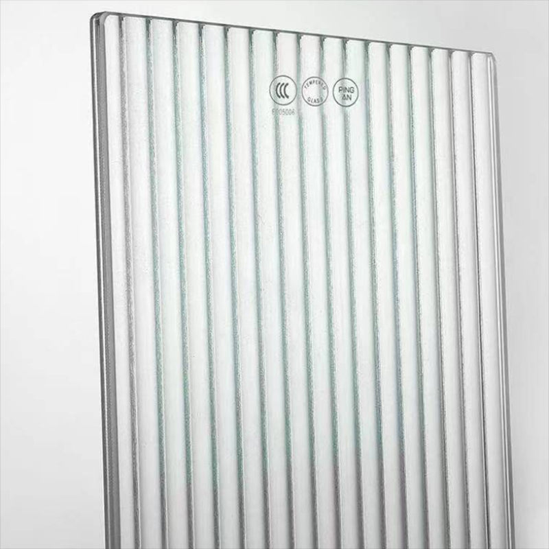 White Shower Door Frame Single Fixed Frosted Tempered Shower Bath Door