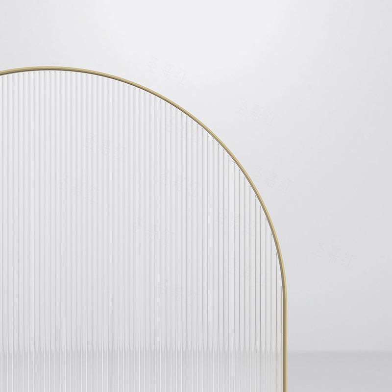 Metal Shower Door in Gold Finish, Tempered Single Fixed Framed Shower Bath Door