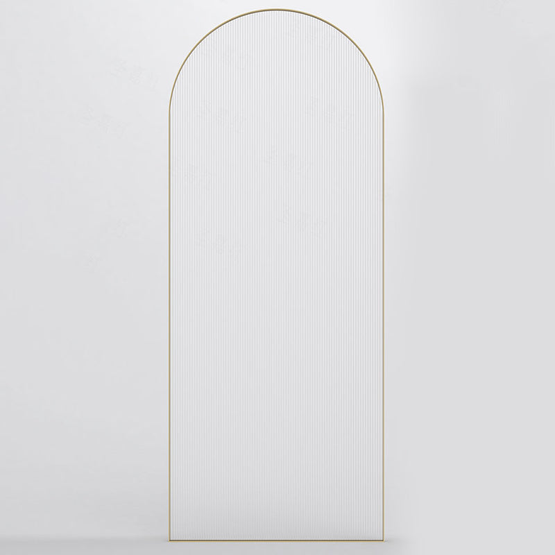 Metal Shower Door in Gold Finish, Tempered Single Fixed Framed Shower Bath Door