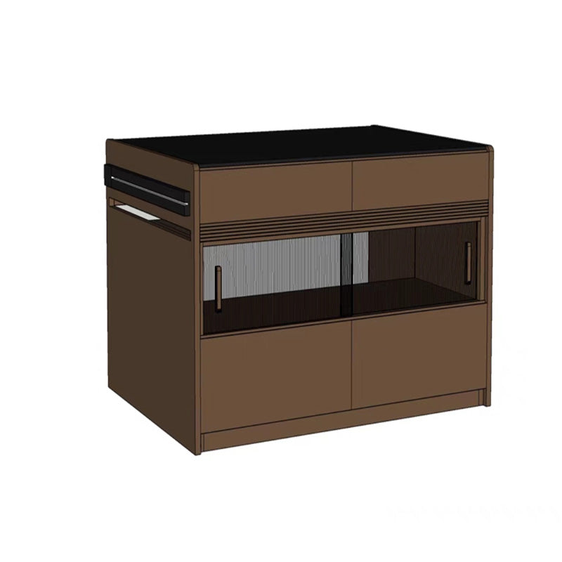 Modern Kitchen Island Table Dining Room Solid Wood Stationary Prep Table