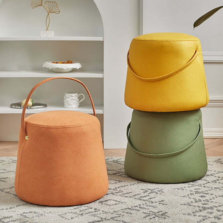 Fabric Standard Stool Modern Style Simple Household Round Footstool