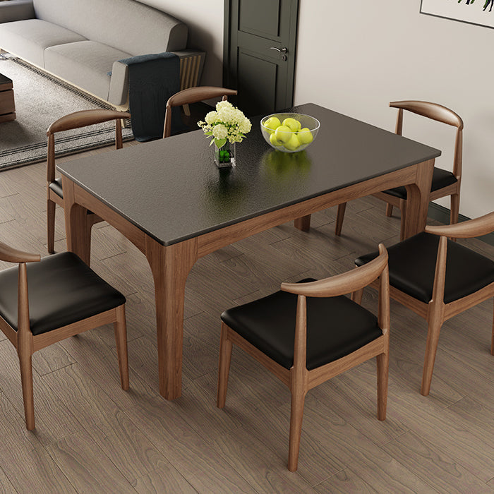 Contemporary Kitchen Rectangle Dinner Table 4 Legs Dining Table