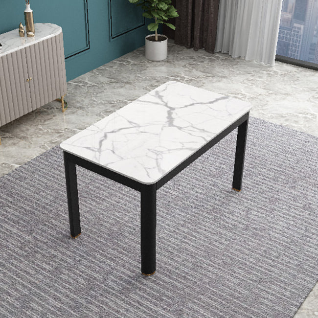 Dining Room Industrial Dinner Table 4 Legs Rectangle Dining Table