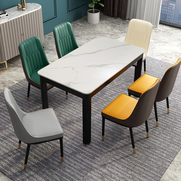 Dining Room Industrial Dinner Table 4 Legs Rectangle Dining Table
