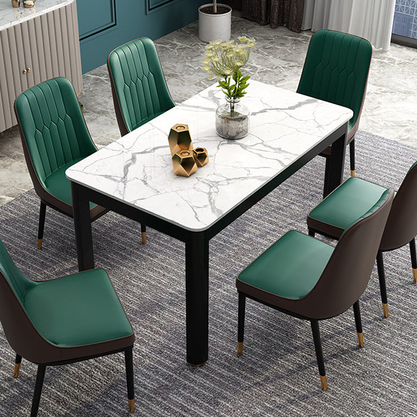 Dining Room Industrial Dinner Table 4 Legs Rectangle Dining Table