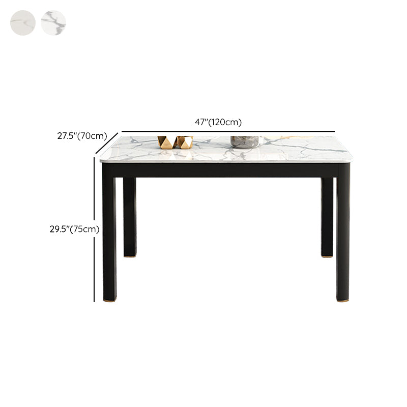 Dining Room Industrial Dinner Table 4 Legs Rectangle Dining Table