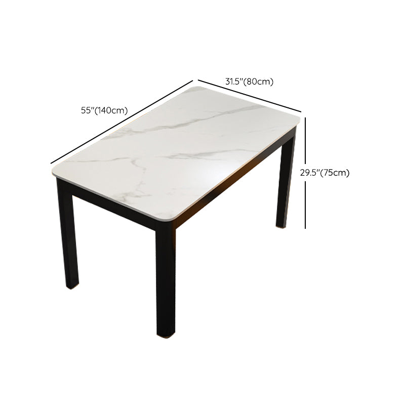 Dining Room Industrial Dinner Table 4 Legs Rectangle Dining Table