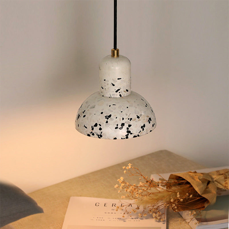 Cement Urn Down Lighting Nordic 1 Light White and Black Ceiling Pendant Lamp for Restaurant