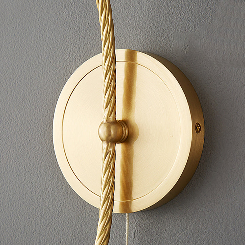 1-Light Wall Lamp Flower Shape Wall Mount Lamp with Glass Shade for Bedroom