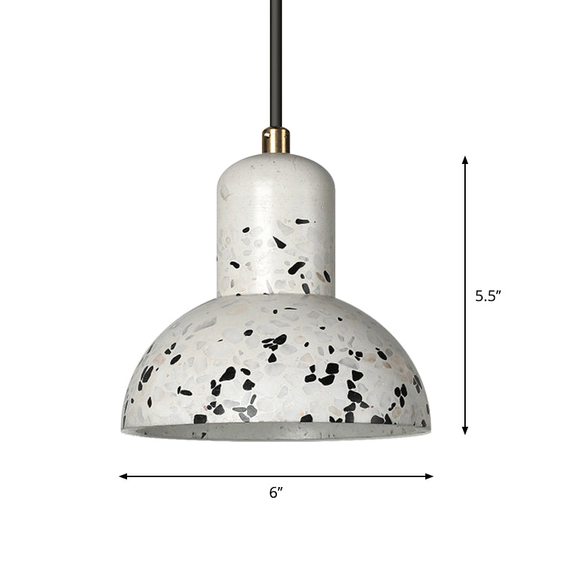 Cement Urn Down Lighting Nordic 1 Light White and Black Ceiling Pendant Lamp for Restaurant