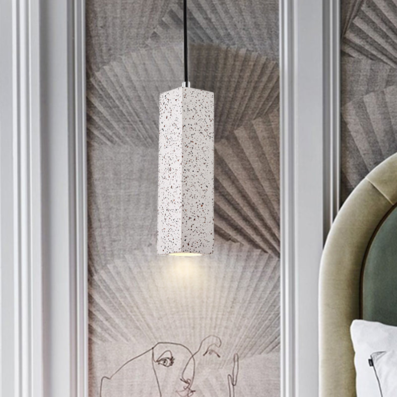 MODERN CUBUM CUBOID DROP PENDANT Light Nordic Marble 1 tête de lit de lit plafond LED en blanc