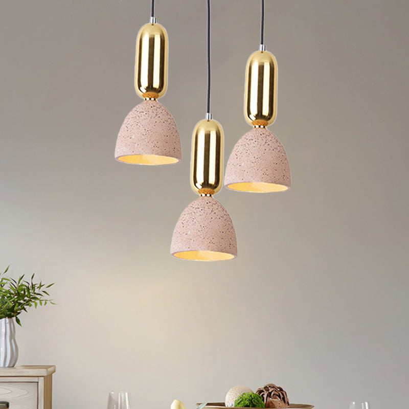 1 salle à manger légère pendentif macaron blanc / noir / rose plafonnier luminaire avec ombre en terrazz en dôme