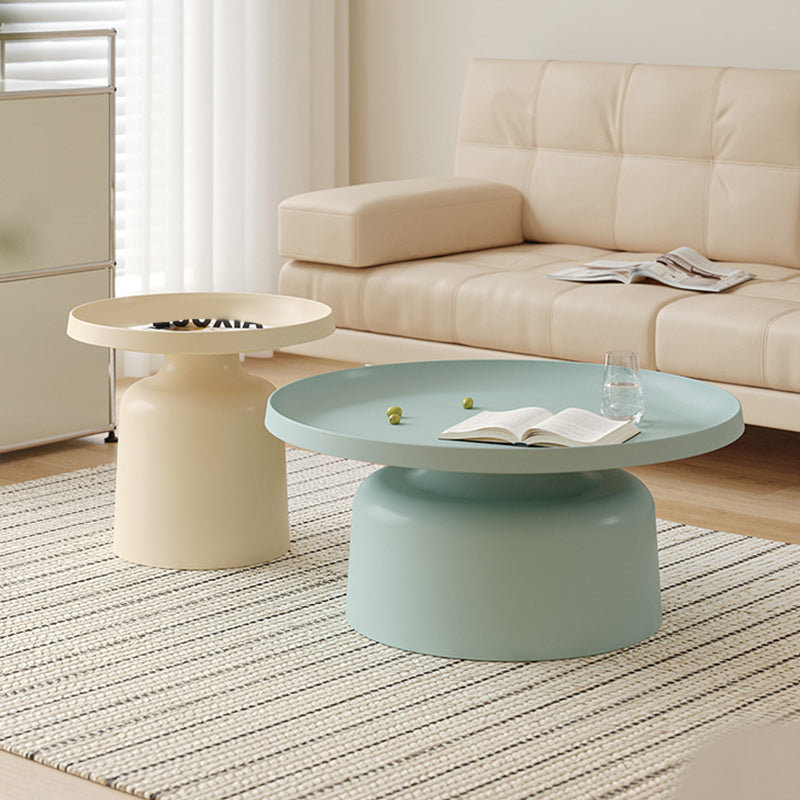 Contemporary Corner Table Metal Round Pedestal Accent Side Table