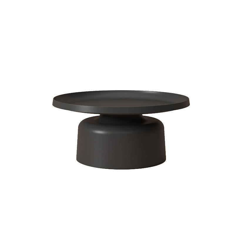 Contemporary Corner Table Metal Round Pedestal Accent Side Table