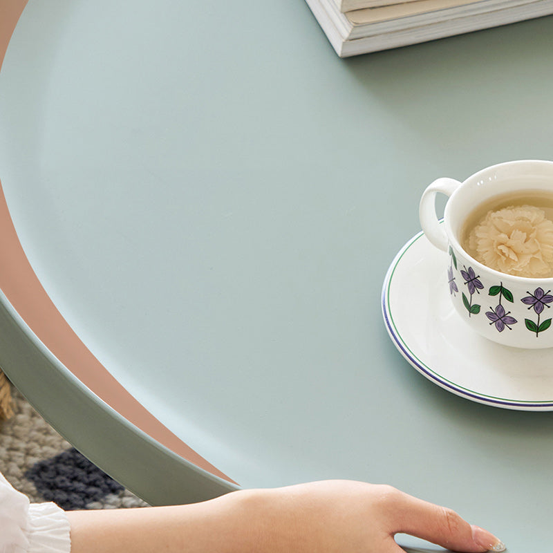 Contemporary Corner Table Metal Round Pedestal Accent Side Table