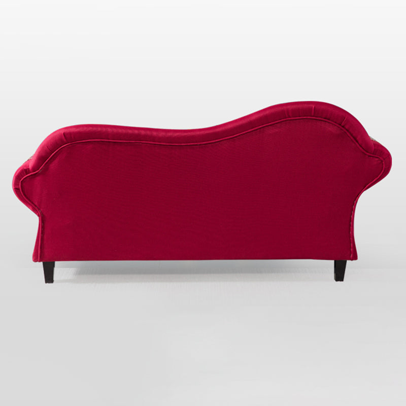 Bohemian Micro-velvet Chaise Lounge with Rolled Arms Reclining Accent Chair