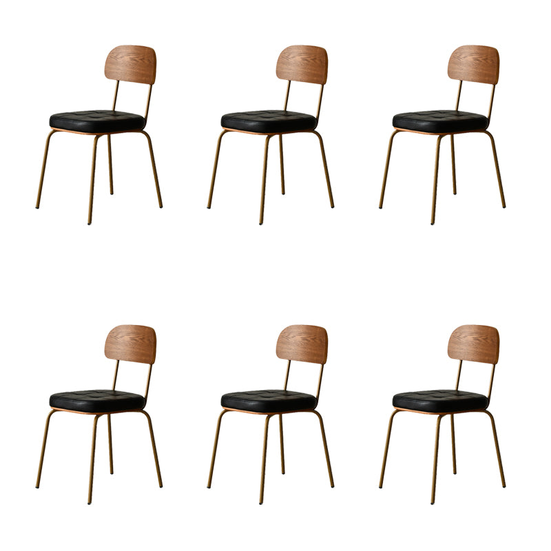 Contemporary Upholstered Armless Chair Indoor Faux Leather Dining Chair