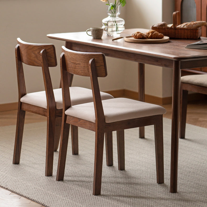 Contemporary Upholstered Armless Chair Indoor Oak Dining Chair
