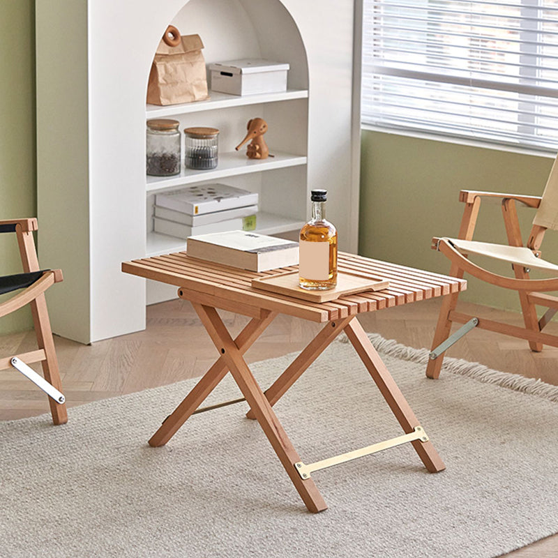 Modern Waterproof Wood Courtyard Table Rectangle Outdoor Table