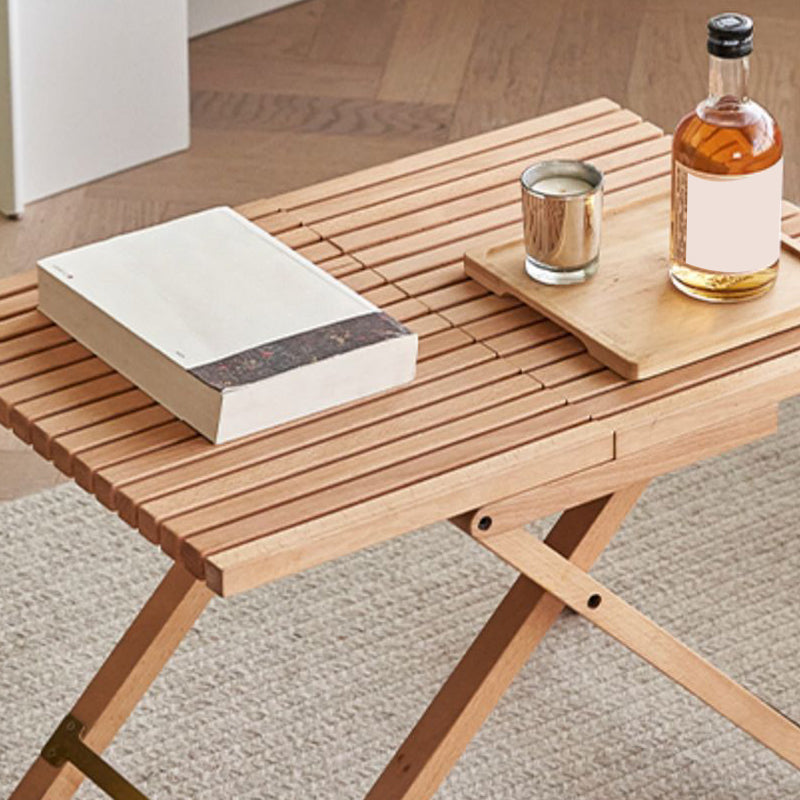 Modern Waterproof Wood Courtyard Table Rectangle Outdoor Table